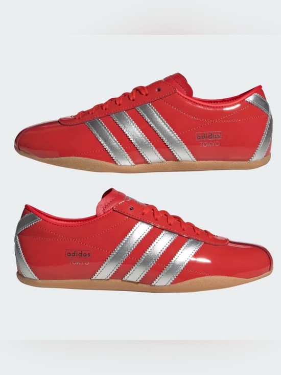 adidas Shoes - adidas Red and Silver Tokyo Sneakers